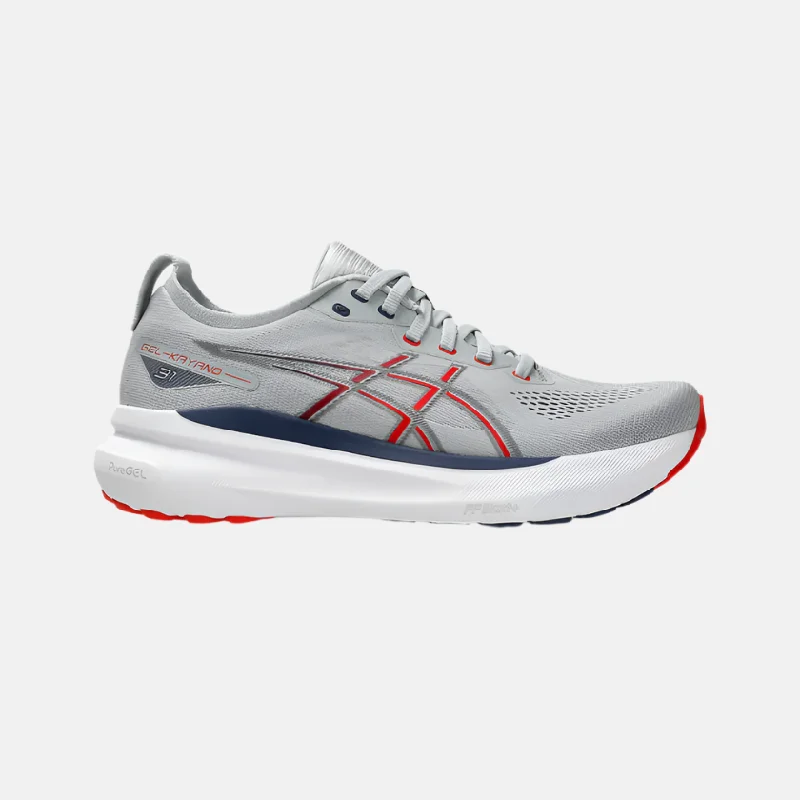 Bicycle chainstay pad-Asics Gel-Kayano 31 Men's Running Shoes -Piedmont Grey/Fiery Red