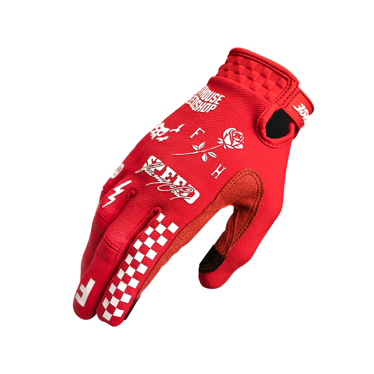 Bike seat clip-Fasthouse Burn Free Speed Style MTB Glove - Youth - Red