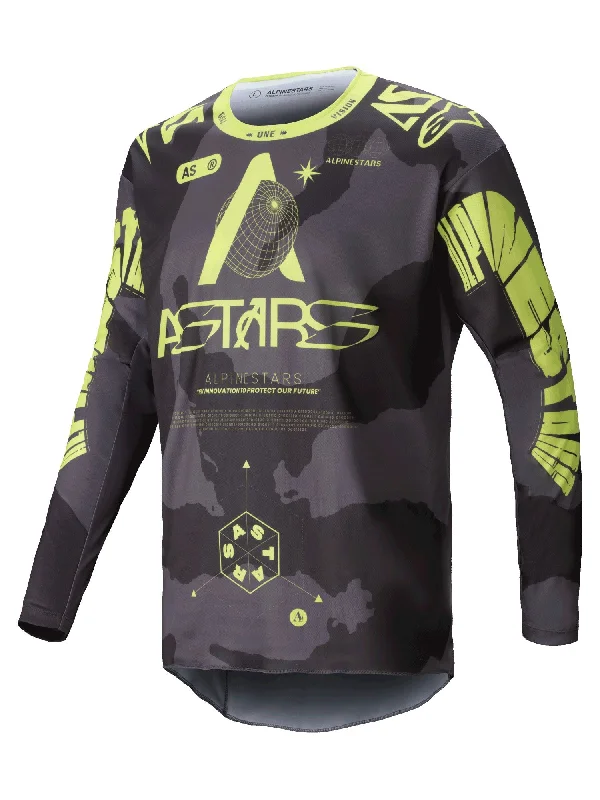 Road bike tape-ALPINESTARS 2025 RACER HOLLOW  JERSEY - DARK CAMO YELLOW FLUO