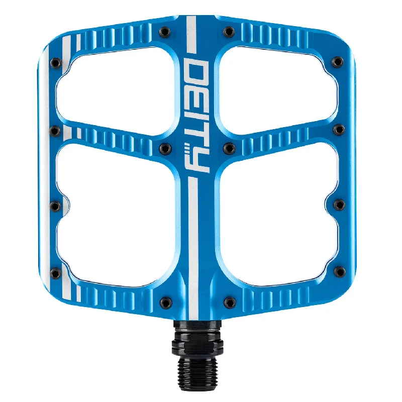 Road bike rim-Deity Flat Trak Pedals Blue