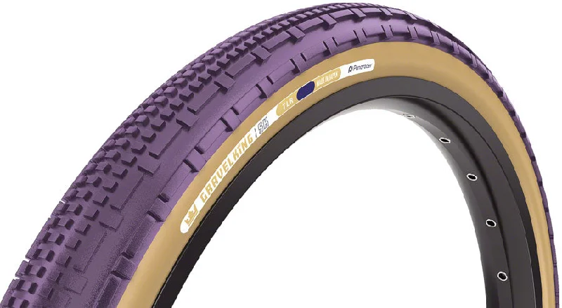 Road bike pedal-Panaracer GravelKing SK Tire - 700 x 45 Tubeless Folding Purple/Brown