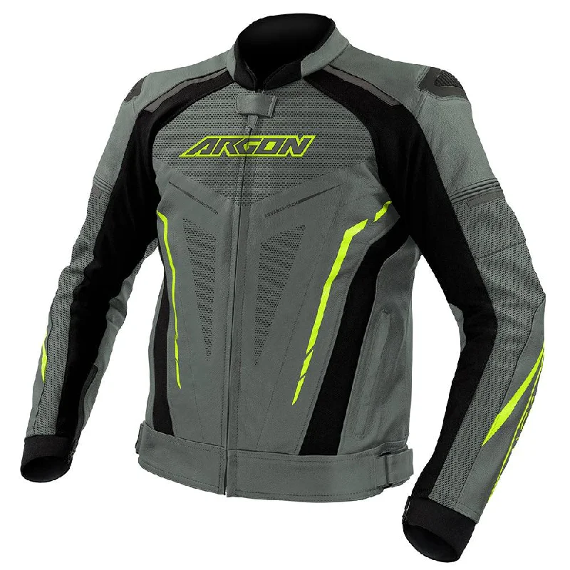 Bicycle speed clip-ARGON DESCENT PERFORATED JACKET - GREY/LIME