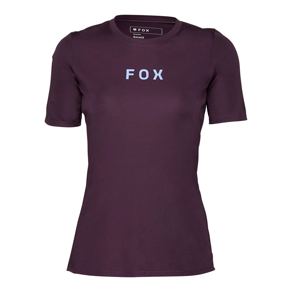 Cycling layer pad-Fox Racing Ranger Short Sleeve MTB Jersey - Wordmark - Womens - Dark Purple