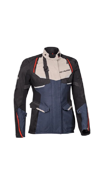 Bike seat clip-IXON EDDAS LADIES JACKET - GREY/BLUE/BLACK