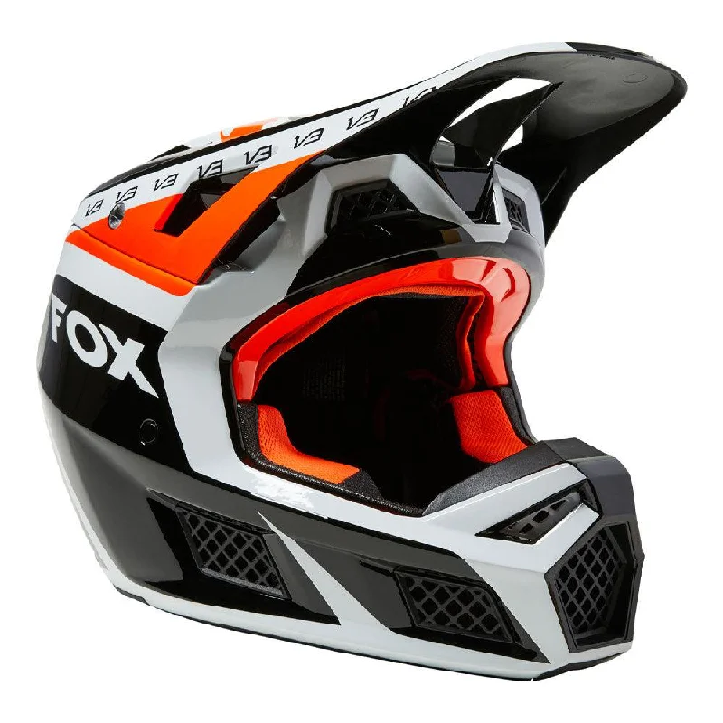 Cycling vest pad-FOX V3 RS DVIDE HELMET - BLACK/WHITE/ORANGE