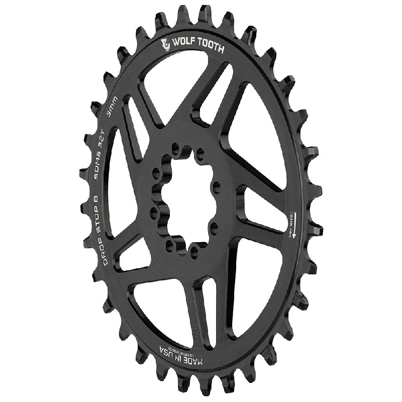 Mountain bike cog-Wolf Tooth Direct Mount Chainring - 36t SRAM Direct Mount Drop-Stop B For SRAM 8-Bolt Cranksets 3mm Offset BLK