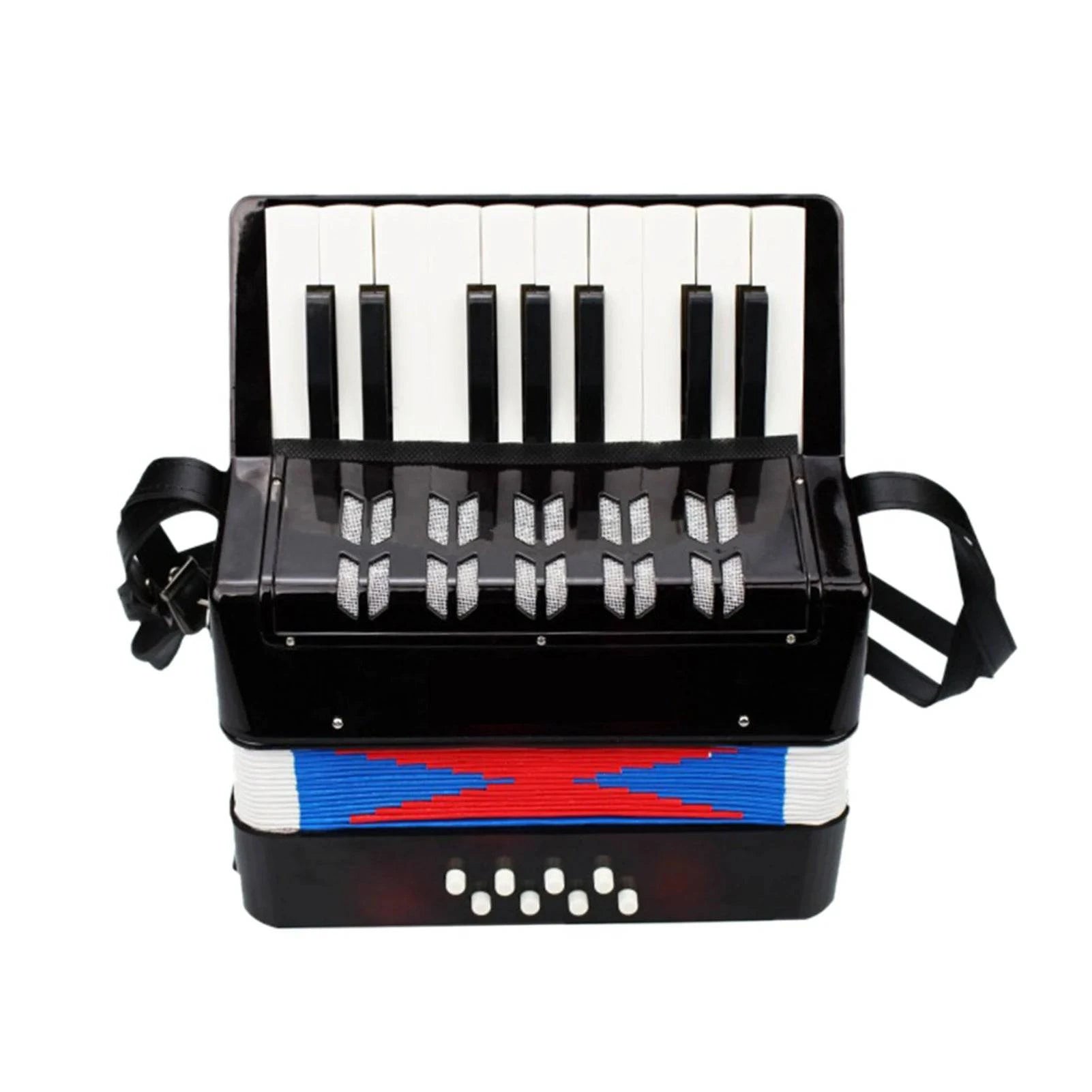 Mountain bike fork-Kids Children Accordion 17-Key 8 Bass Mini Small Accordion Educational Musical Instrument for Beginner Birthday Gift