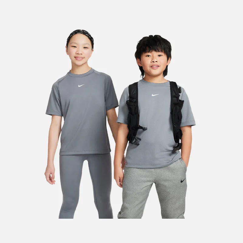 Bicycle chain clip-Nike Multi Big Kids' (Boys') Dri-FIT Training Top -Smoke Grey/White