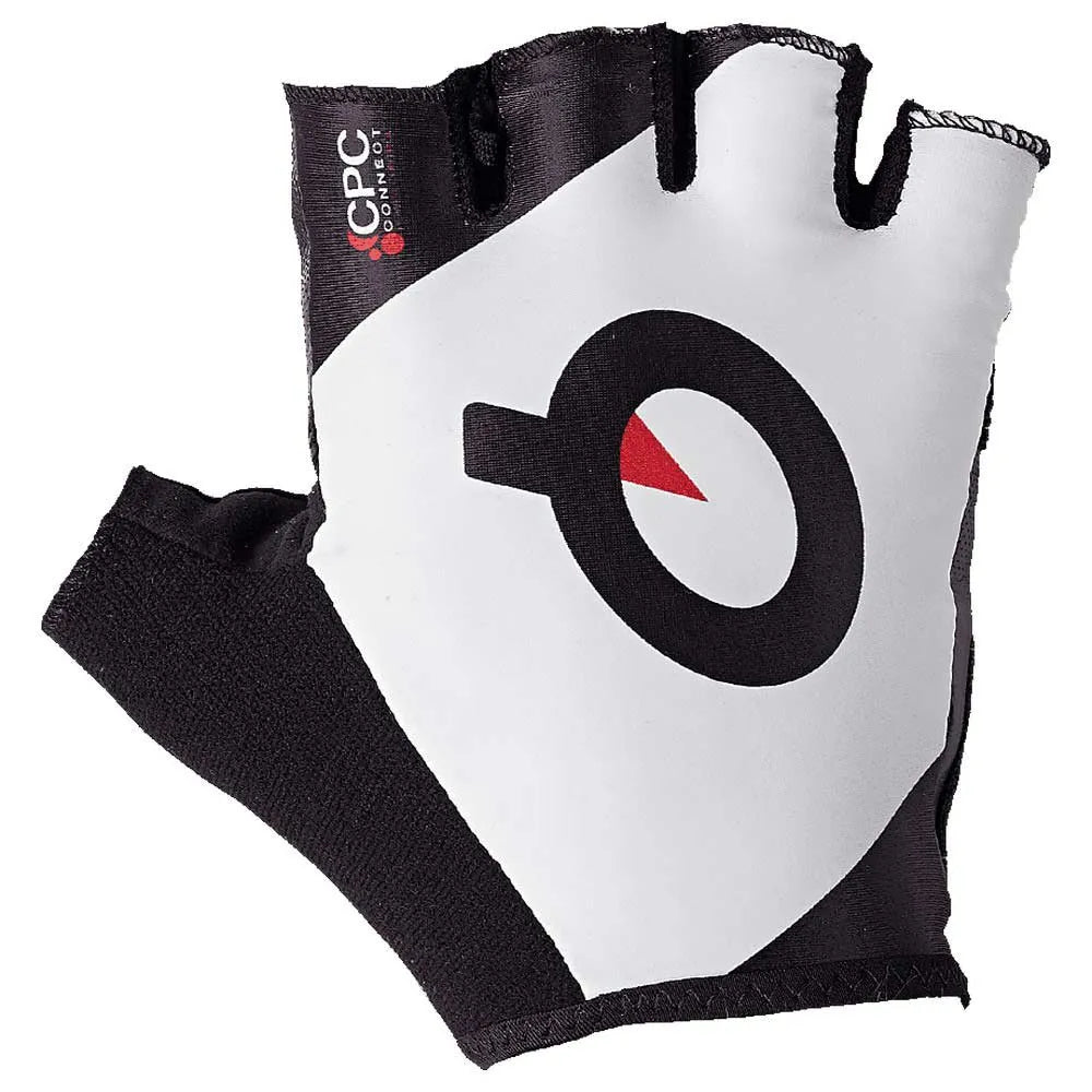 Bicycle brake strap-Prologo CPC Lycra Short Finger Gloves - White-Black Logo