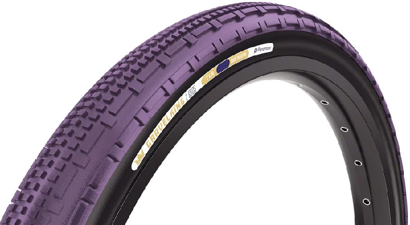 Bicycle brake strap-Panaracer GravelKing SK Tire - 700 x 45 Tubeless Folding Purple/Black