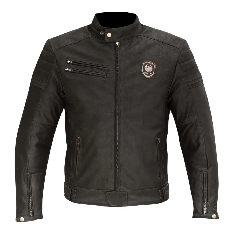 Mountain bike cog-MERLIN ALTON LEATHER JACKET - BROWN