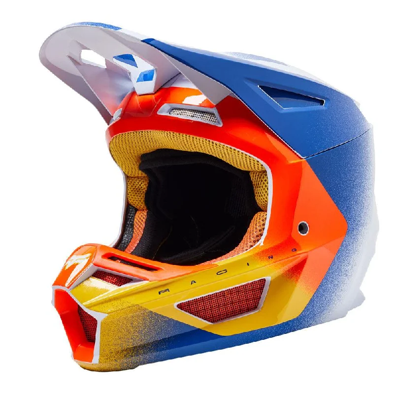 Cycling knee strap-FOX V2 RKANE HELMET - ORANGE/BLUE