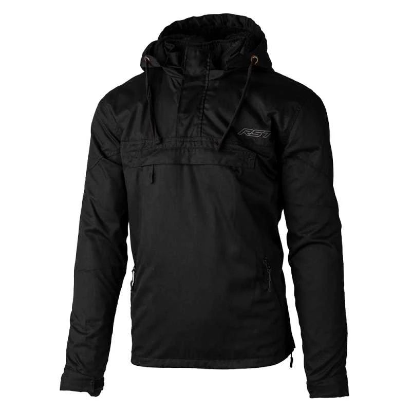 Road bike arm-RST LOADOUT 1/4 ZIP CE KEVLAR HOODIE - BLACK