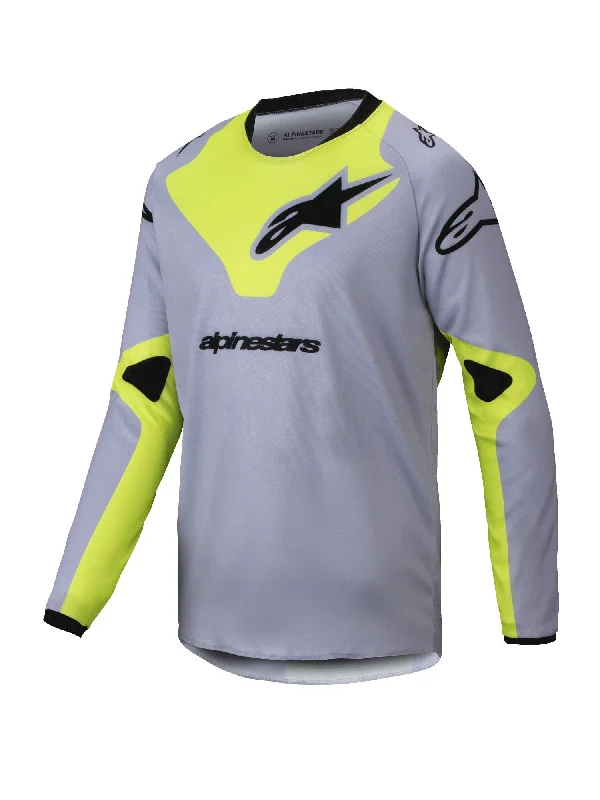 Cycling rain strap-ALPINESTARS 2025 YOUTH RACER VEIL JERSEY - GREY YELLOW FLUO