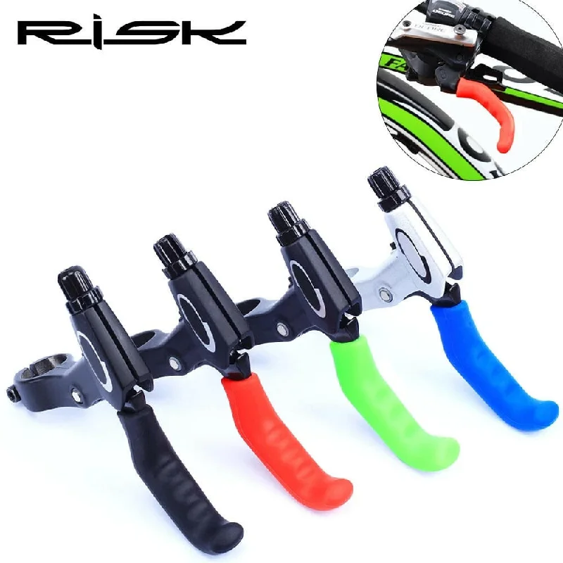 Bike tire pad-2pcs RISK RA140 Universal Mountain BMX Fixed Gear Bike Bicyclea Brake Lever Anti-skid Silicone Protector Sleeve Protection Cover