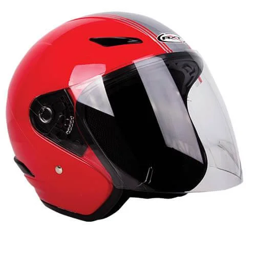 Cycling visor pad-RXT METRO RETRO HELMET - RED/SILVER