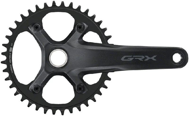 Bicycle basket clip-Shimano GRX FC-RX610-1 Crankset - 175mm 12-Speed 40t 110 BCD Hollowtech II Spindle Interface BLK