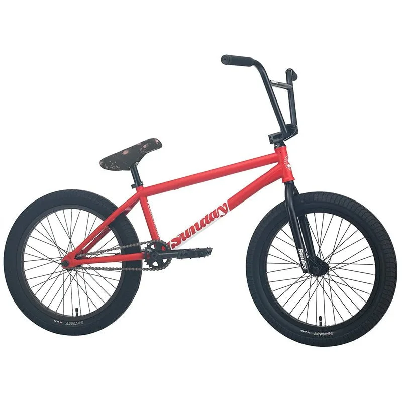 Mountain bike bag-Sunday Forecaster Matte Fire Engine Red with 20.75" Brett Silva Signature BMX Bike 2023