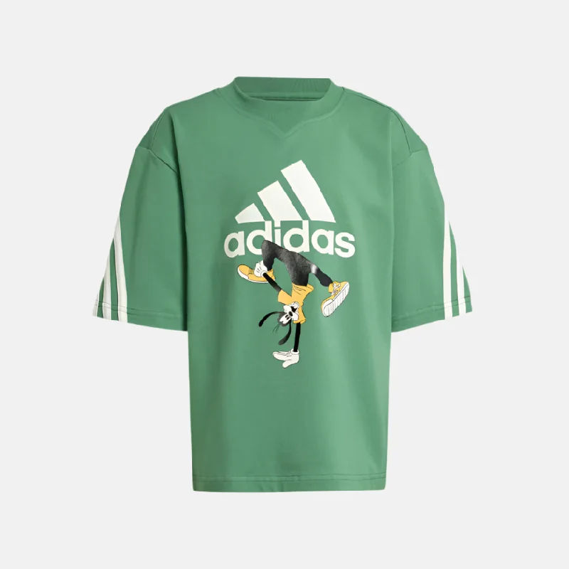 Cycling shoes padded-Adidas Disney Mickey Mouse Kids Unisex T-shirt (1-8 Years) -Preloved Green / Off White