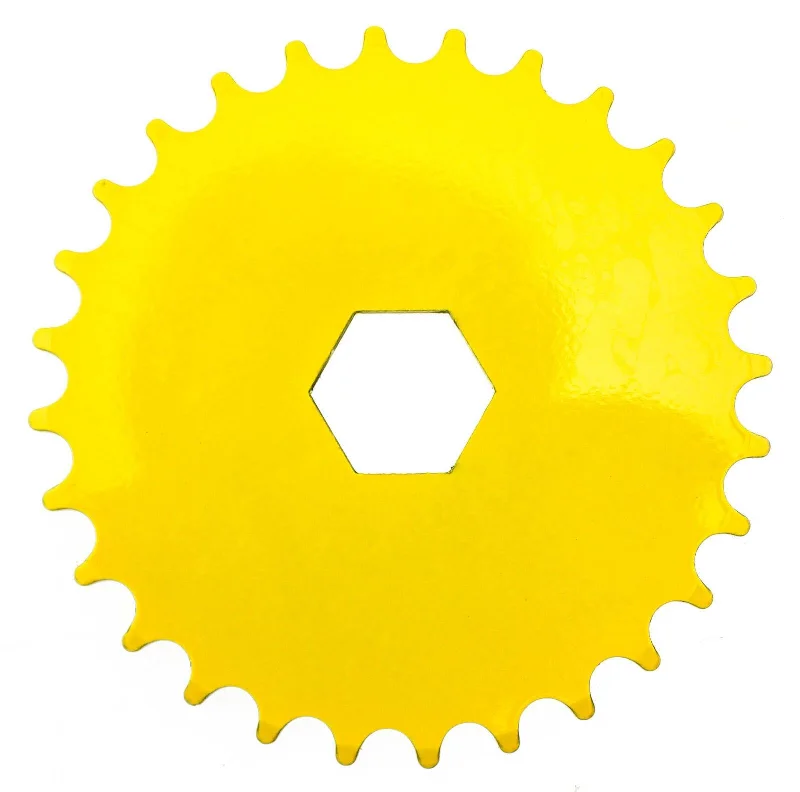 Cycling glasses clear-Hex Mount Bike Chainring 28T 1/8" 176g Yellow Steel Kid's Youth BMX New