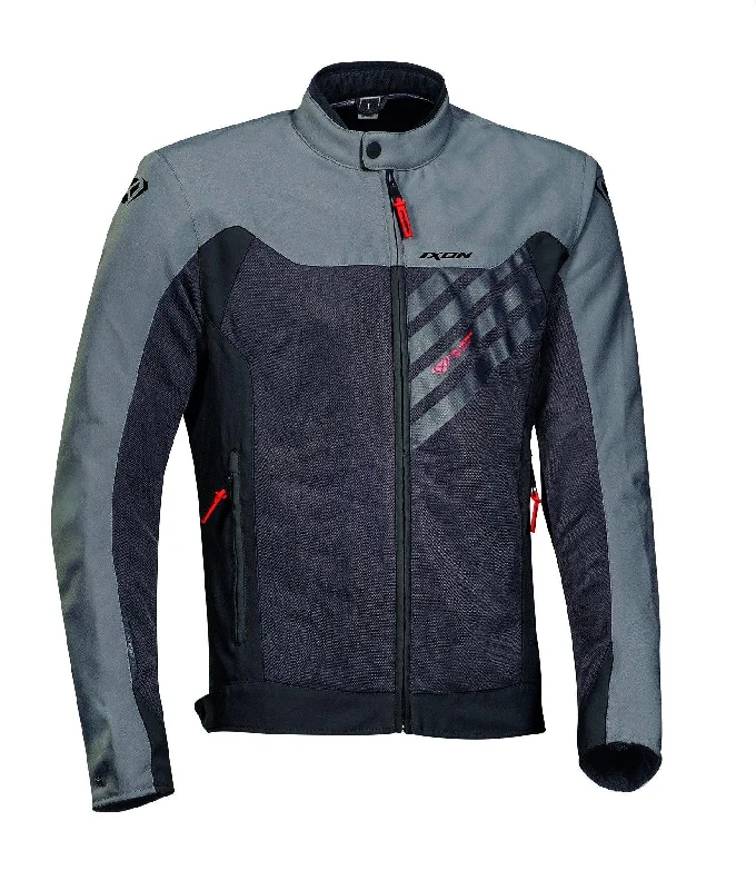 Cycling rain clip-IXON ORION LADY JACKET - ANTHRACITE/GREY/RED