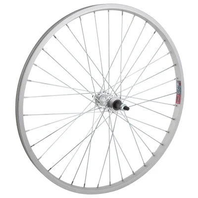 Road bike clip-Rr Whl,24X1.75,Sil,Aly,36H 3/8'',Sw,Sil,135Mm,Fw,5-7S 24'' Kids Mtb Wheels  Wheels  24''