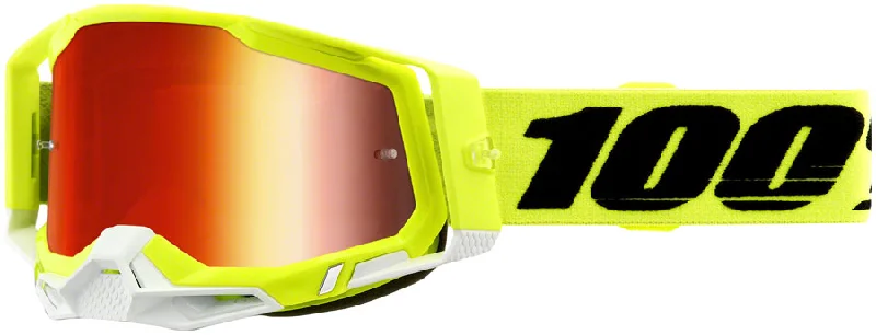 Cycling knee clip-100% Racecraft 2 Goggles - Flourescent Yellow/Red Mirror