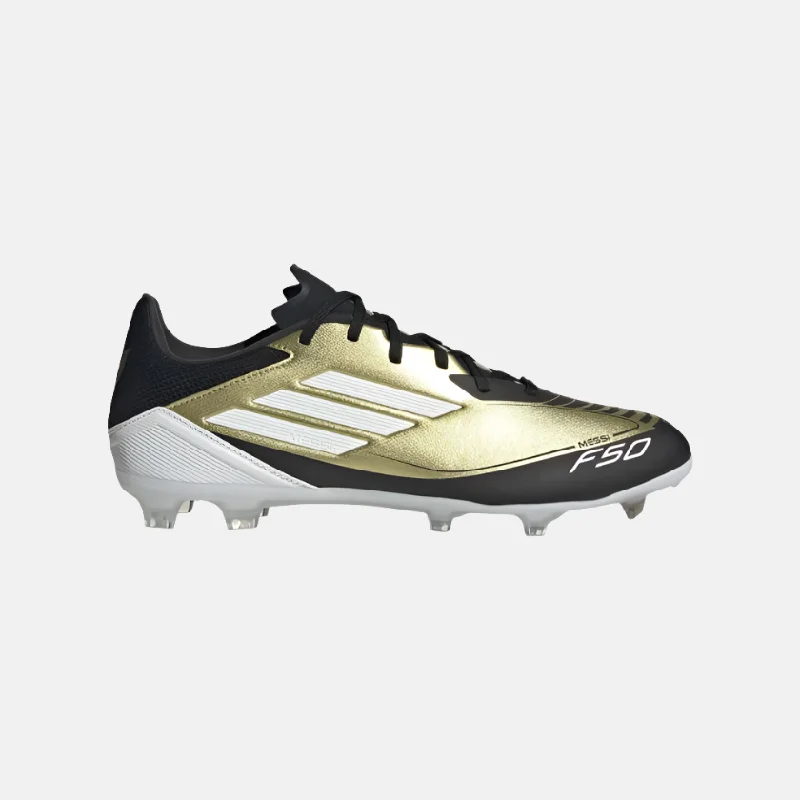 Bicycle brake clip-Adidas F50 League Messi Firm Unisex Football Ground Shoes -Gold Metallic/Cloud White/Core Black