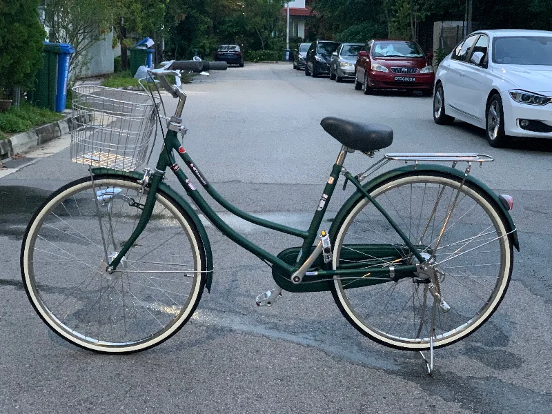 Cycling lamp pad-KAWASAKI 26 INCH 3 SPEED DARK GREEN + FREE BIKE LOCK, MINI TOOLS AND AIR PUMP