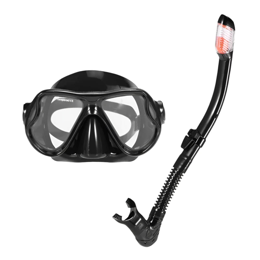 Bike seat clip-Adults Diving Mask Scuba Mask Underwater Snorkel Set Anti Fog Snorkeling Goggles Swimming Mask Glass Men Women Diving Goggles