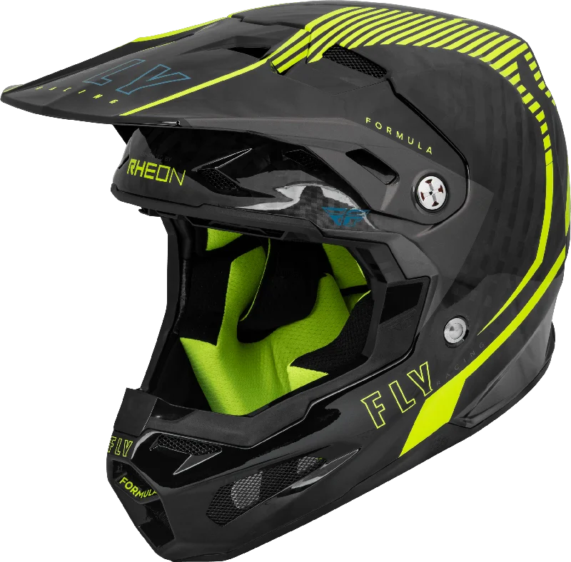 Road bike shaft-FLY 2024 YOUTH FORMULA CARBON TRACER HELMET - HI-VIS/BLACK