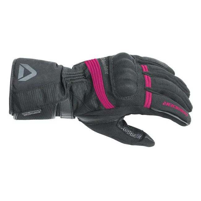 Bicycle lock strap-DRIRIDER ADVENTURE 2 LADIES GLOVES - BLACK/PINK