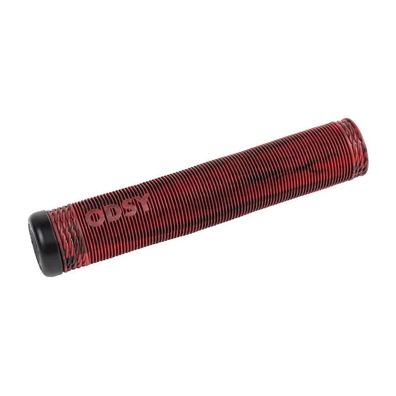 Bicycle rack clip-Odyssey BROC 160mm (Broc Raiford Signature) Black/Red Swirl Bicycle Grips