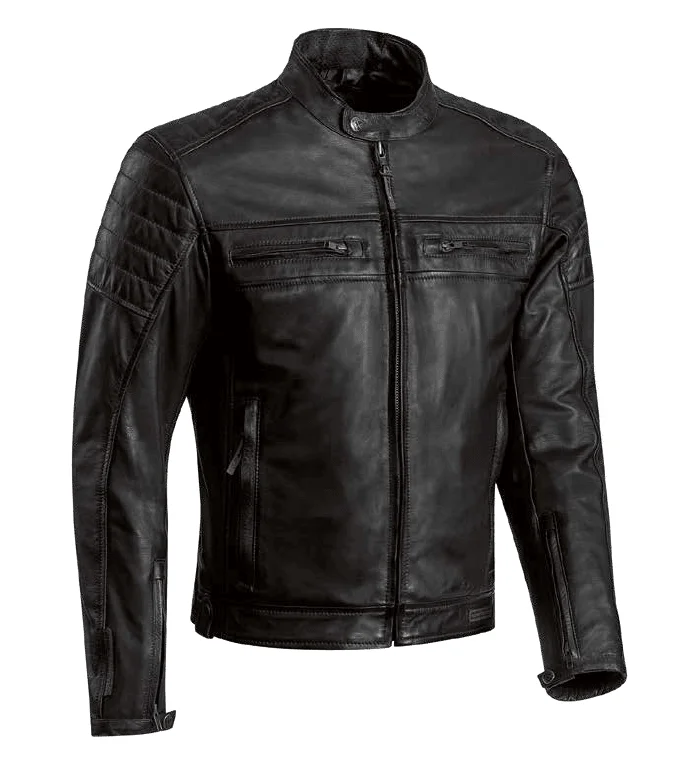 Cycling vest clip-IXON TORQUE LEATHER JACKET - BLACK