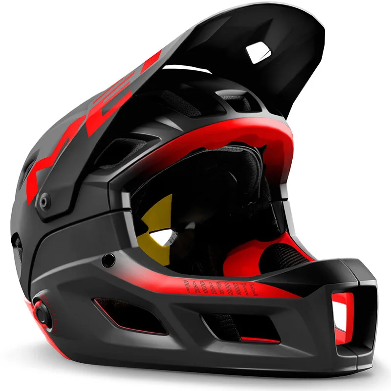 Cycling arm clip-Casco Met Parachute MCR - Nero rosso opaco