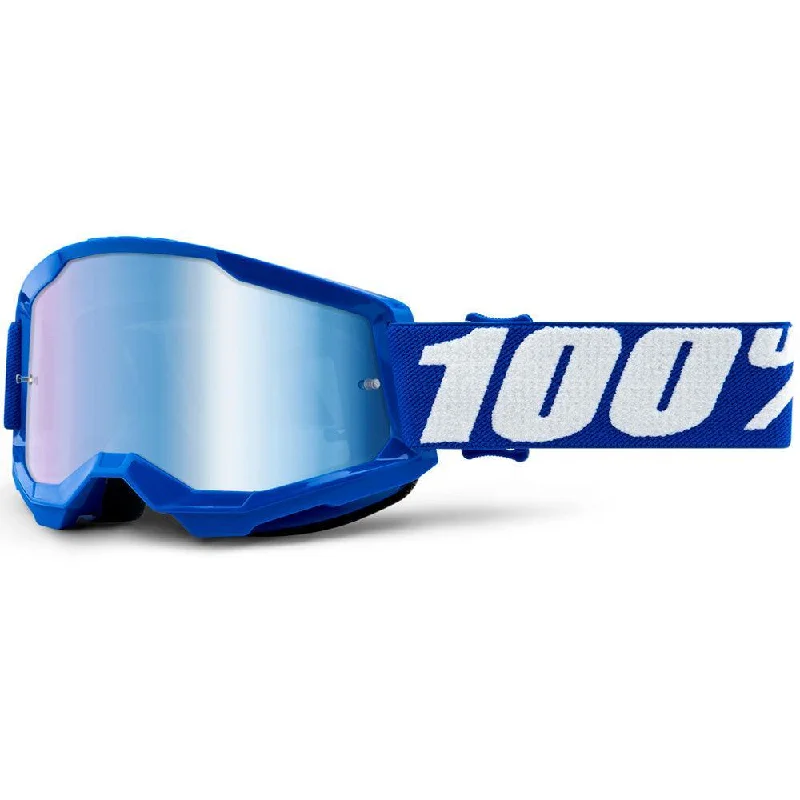 Mountain bike rim-100% 2021 STRATA 2 YOUTH GOGGLE - BLUE (BLUE MIRROR)