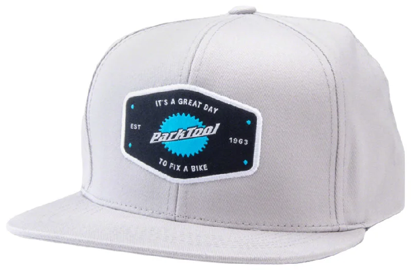 Mountain bike pad-Park Tool HAT-10L Snapback Hat - Light Gray Standard