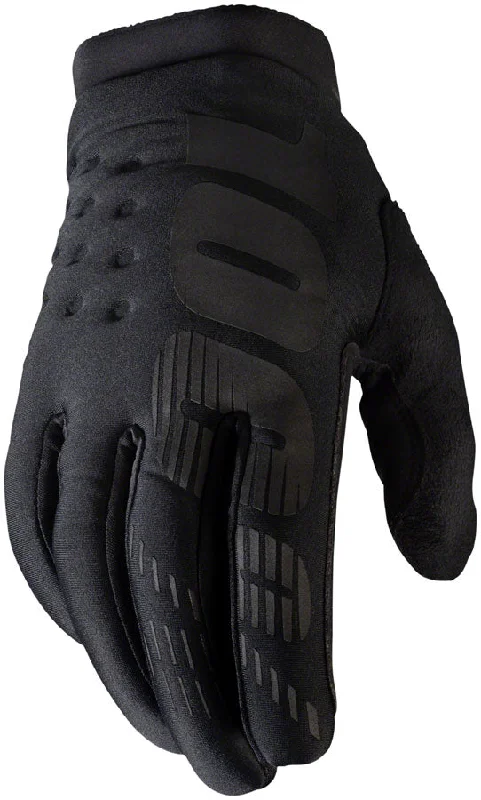 Cycling toe clip-100% Brisker Gloves - Black Full Finger Womens Small