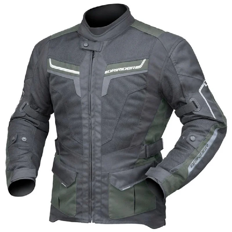 Road bike rim-DRIRIDER APEX 5 AIRFLOW JACKET - BLACK/OLIVE