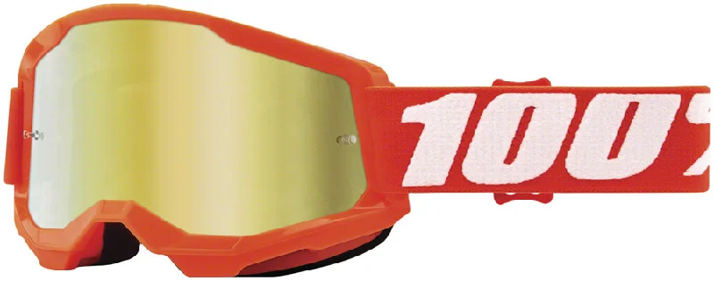 Bike chain strap-100% Strata 2 Goggles - Orange/ Mirror Gold