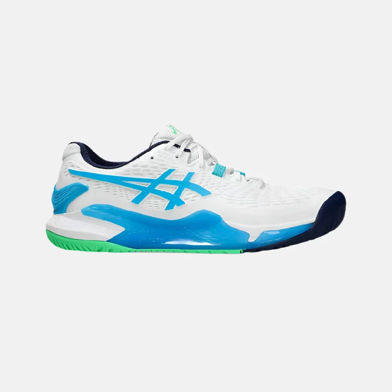 Cycling band clip-Asics GEL-RESOLUTION 9 Men's Tennis Shoes -White/Digital Aqua