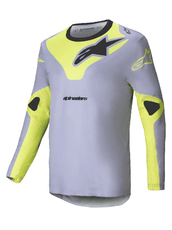 Cycling phone strap-ALPINESTARS 2025 RACER VEIL JERSEY - GREY YELLOW FLUO