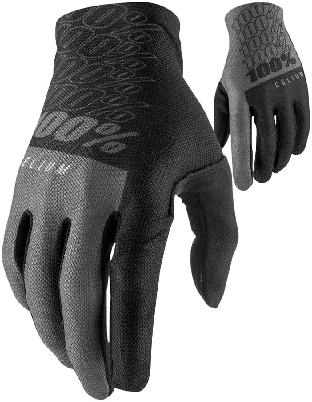 Cycling arm clip-100% Celium Gloves - Black/Gray Full Finger Medium