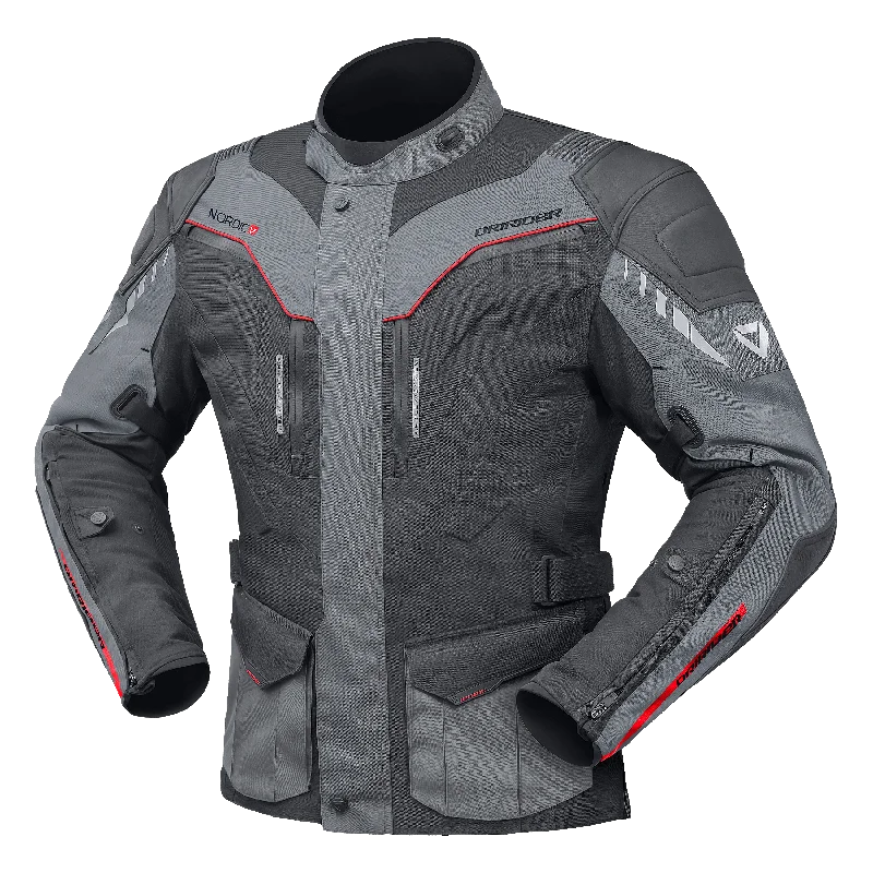 Bicycle lights clip-DRIRIDER NORDIC V JACKET - DARK GREY/GREY