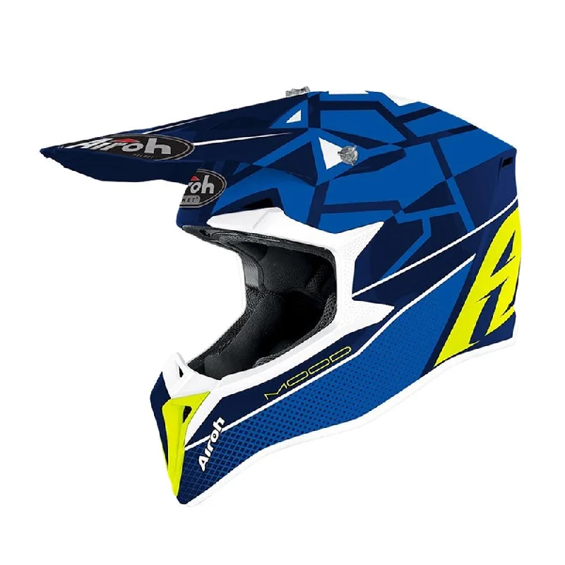 Mountain bike crank-AIROH WRAAP HELMET - 'MOOD' BLUE GLOSS