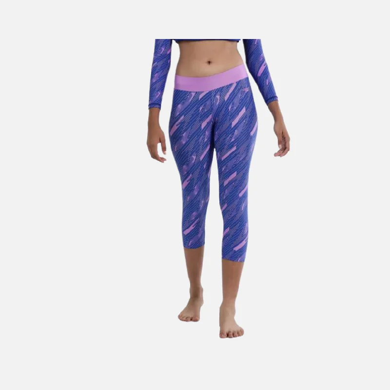 Bicycle lock clip-Speedo Endurance Hyperboom Printed Kids Girl Capri -Sweet Purple/True Cobalt/Peach