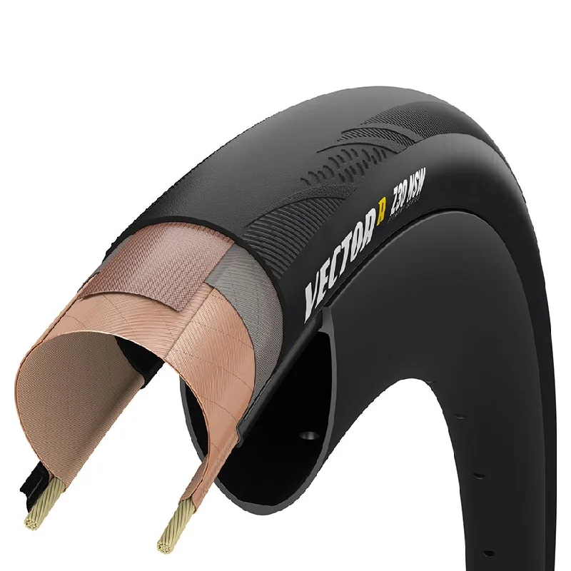 Cycling helmet pad-Zipp Goodyear VectorR NSW Road Tire 700x30C Folding Tubeless Ready Dynamic:UHP R:Shield Black