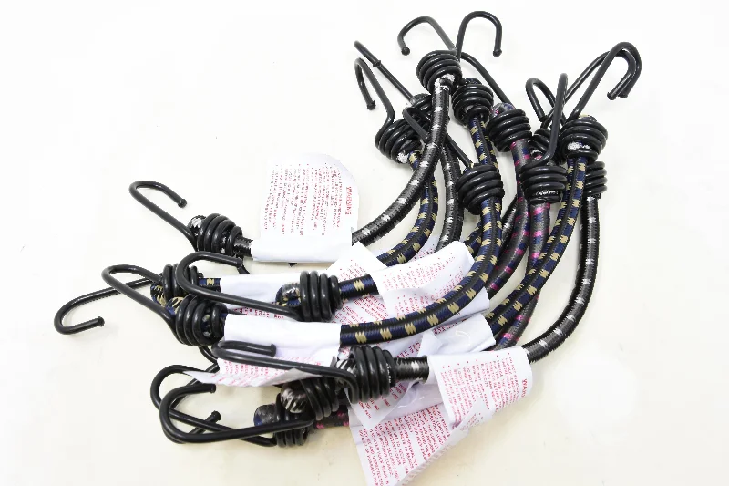 Mountain bike bag-Ten (10) Short 10” Bungee Elastic Pannier Luggage Strap Tie Down Bungy Cords