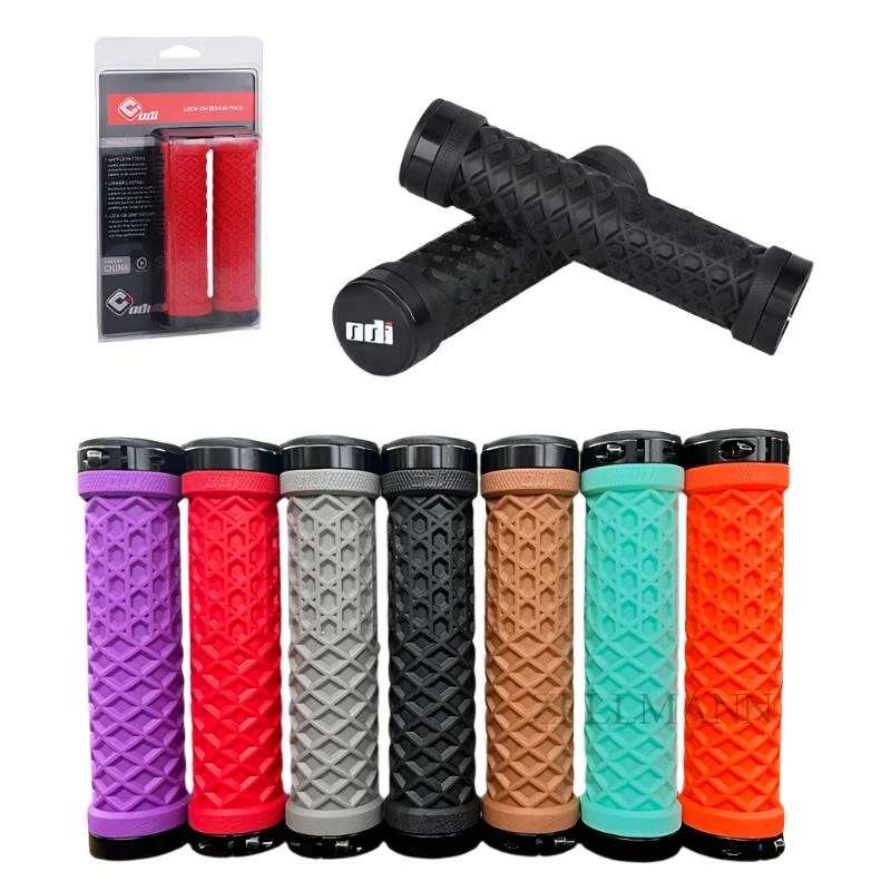 Mountain bike bag-ODI Mtb Grips Silicone Bicycle Handlebar Grips Lock Ring Mountain Bike Grip Anti-vibration Anti-skid Bike Handle Bicycle Part