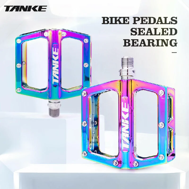 Bicycle helmet pad-bicycle pedals TANKE TP-20 ultralight aluminum alloy colorful hollow anti-skid bearing mountain bike accessories MTB foot pedals